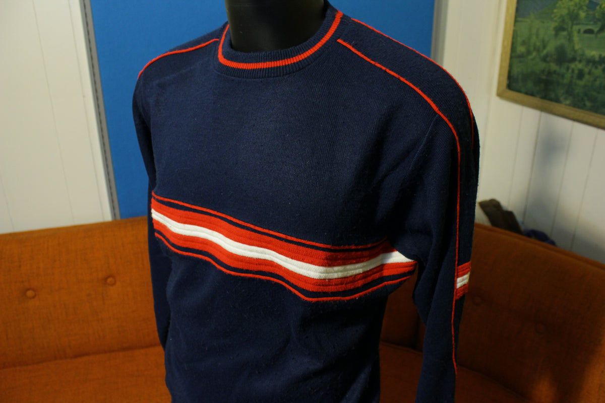 Cedar Bend Vintage Made in USA 80's Ski Sweater Sweatshirt. Striped Medium