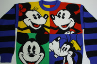 Mickey Mouse Minnie Goofy Vintage 90's Color Block Disney Sweater