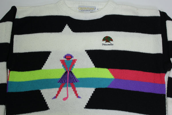 Princeville Vintage 90's Quantum Sportswear Acrylic Striped Sweater