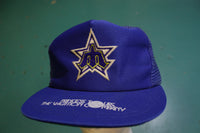 Seattle Mariners Princess Tours 80's Vintage Snapback Trucker Cap Starter Hat