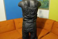 Hein Gericke LEATHER Black Motorcycle Riding Pants size 34 Overalls Bibs