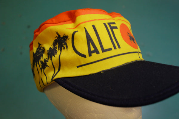 California Venice Beach Palm Trees 80's Vintage Painters Hat