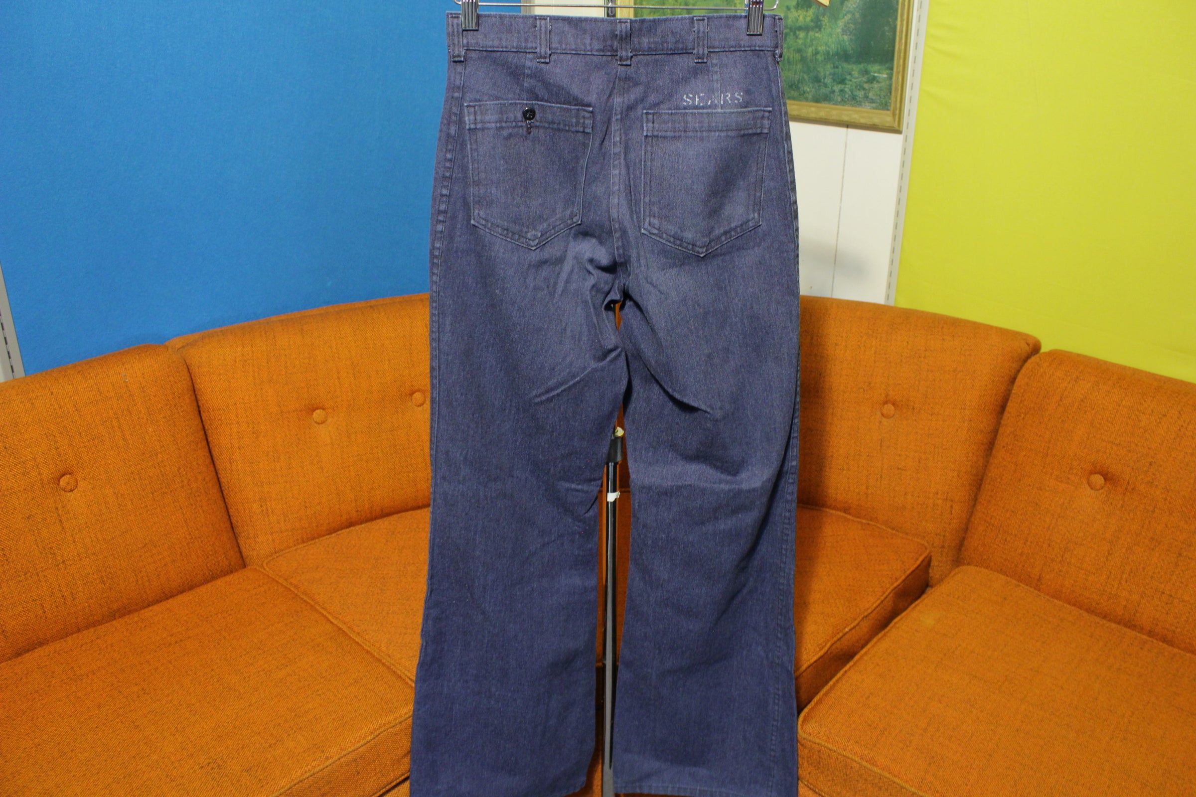 Navdungaree Denim Jeans Pants US Navy Vintage High Waist Bell