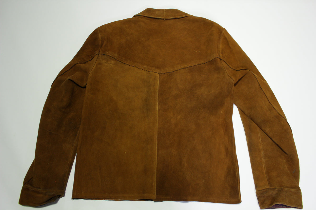 Garcia Leal Calidad Vintage 50's Stitched Monterrey Mexico Suede Leather Jacket