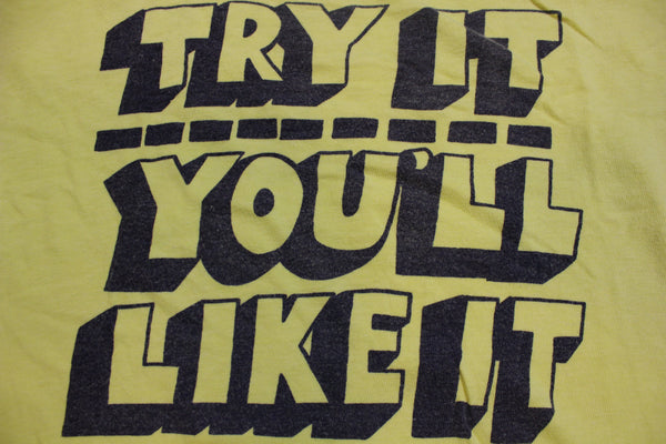 Try It You Will Like It Vintage Artex 70's Single Stitch Funny T-Shirt
