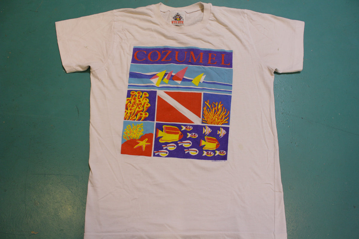Cozumel Vintage Bye Bye 1987 80's Single Stitch Art T-Shirt