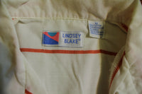 Lindsey Blake White Striped Big Pocket 80's Women's Button Up Shirt Vintage Large