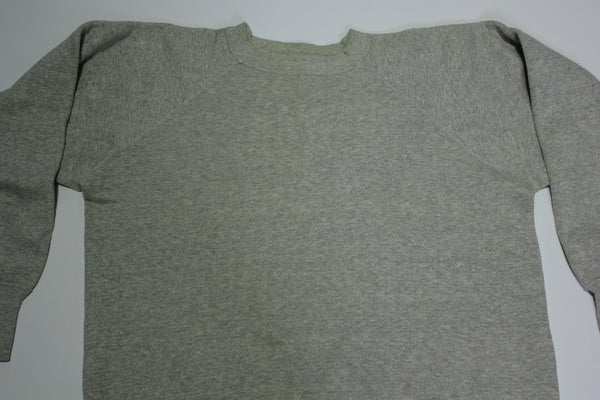 Blank Heathered Grey 60's Vintage Gusset Chain Stitched Crewneck Sweatshirt