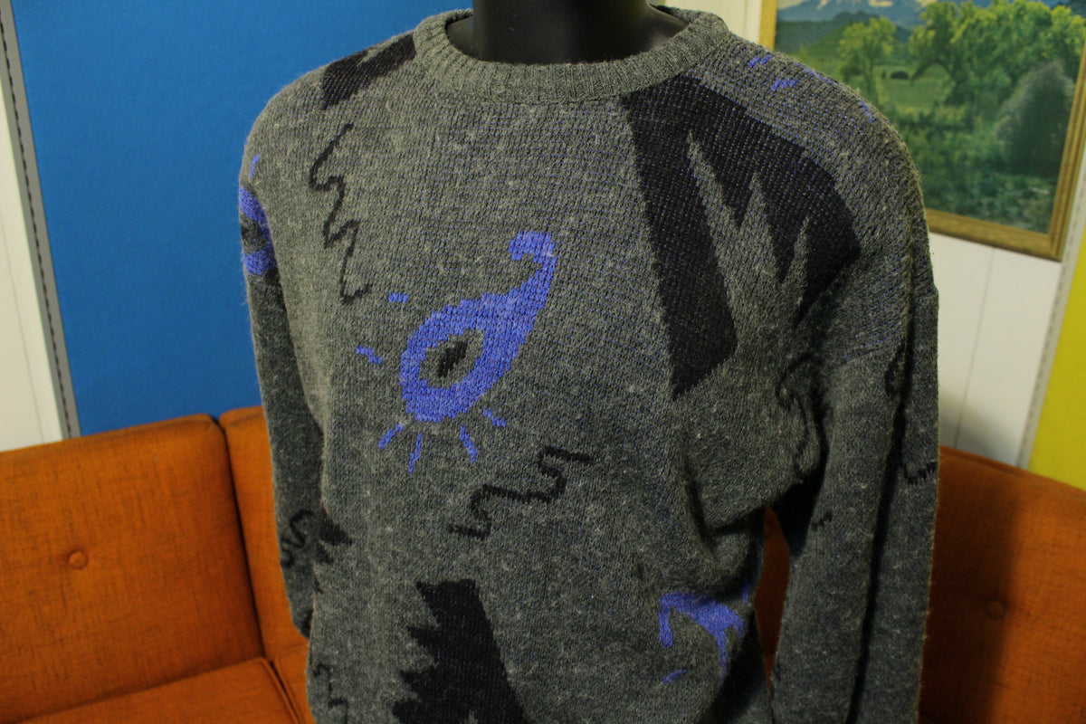 Abstract Cosby Sperm Vintage 80's Sweater Geometric Wool Blend Ugly Hip Hop
