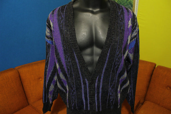 Michael Gerald Wool Blend Vintage Hip Hop Cosby Cardigan Sweater.  80s 90s