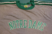Notre Dame Striped Vintage 80's Single Stitch USA College T-Shirt