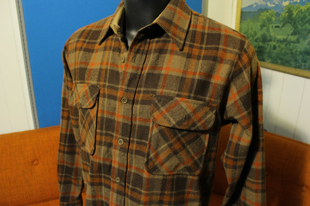 The Men's Shop JCPenney Vintage Wool Blend Plaid Lumberjack Flannel Shirt