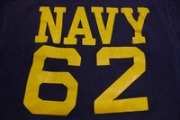 Navy 62 Blue Bar Champion Vintage 80's Single Stitch USA College Jersey T-Shirt