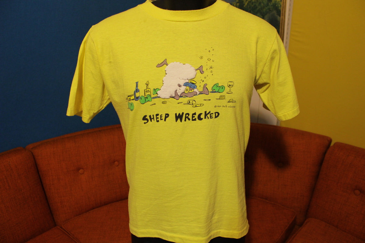 Sheep Wrecked 1987 David Silverman Simpsons Vintage 80s T-Shirt Tee