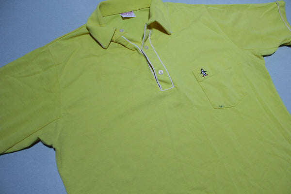 Munsingwear Grand Slam Penguin Vintage Yellow 80's Made In USA Golf Polo Shirt