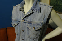 Homemade Selvedge Denim Jean Jacket Vest. Punk Rock n' Roll Vintage 60's