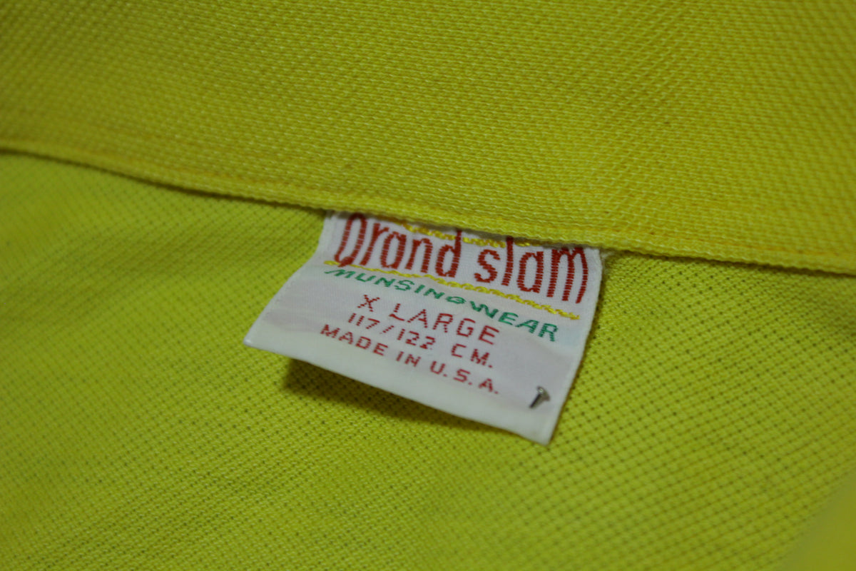 Munsingwear Grand Slam Penguin Vintage Yellow 80's Made In USA Golf Polo Shirt