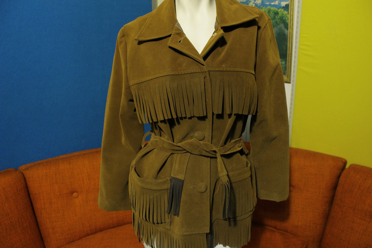 Debbie Leigh Suede Vintage 70s Fringe Jacket Japan Southwestern Boho