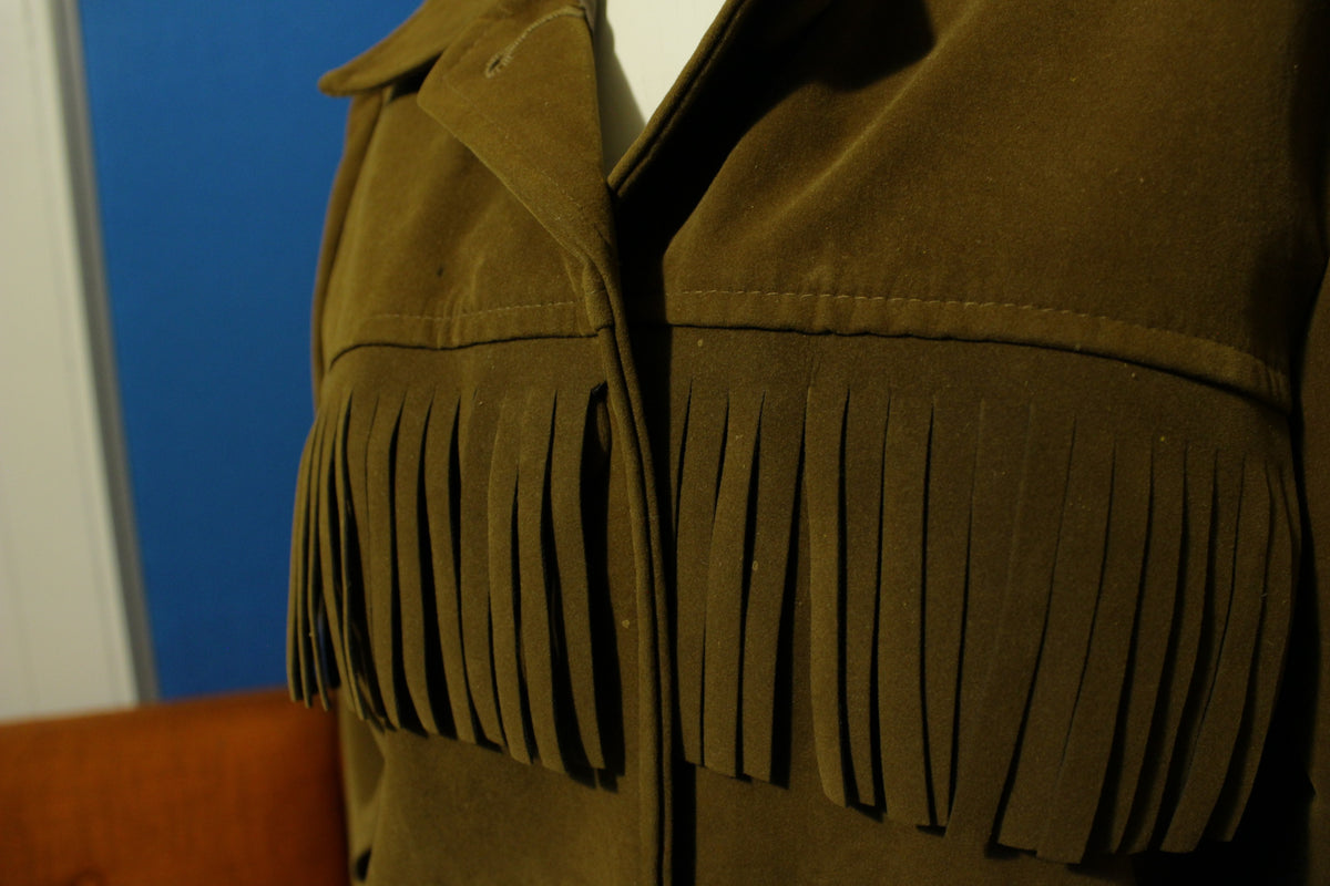 Debbie Leigh Suede Vintage 70s Fringe Jacket Japan Southwestern Boho