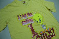 Tweety Bird Feel Like Smiling Vintage 2002 Looney Tunes WB Cartoon T-Shirt