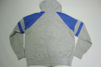 Nike Vintage 90's Heathered Gray Blue Striped Distressed Hoodie Track Sweatshirt