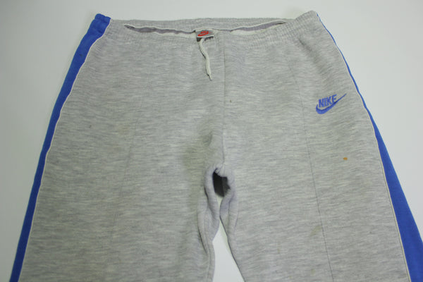 Nike Vintage 90's Heathered Gray Blue Striped Distressed Hoodie Track Sweats Pants