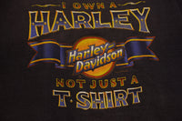 I Own A Harley Davidson Not Just A Shirt Vintage 80's 3D Emblem Steve McDonald
