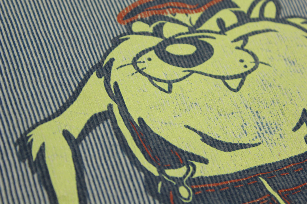 TAZ Boy No Job Too Big 1994 Pinstriped Vintage 90's Looney Tunes WB Cartoon T-Shirt