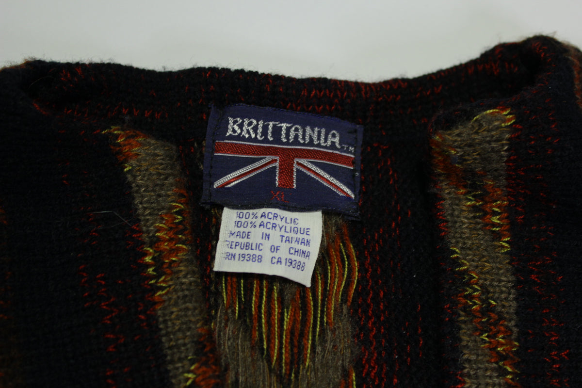 Brittania Vintage 70's Boho Hippie Poncho Style Sweater