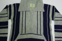 Beewear Sportswear Vintage 70's Boho Hippie Poncho Pocket Collared Sweater