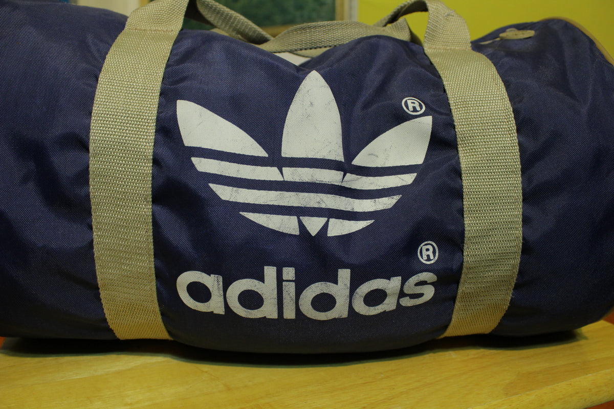Adidas Vintage 80s Trefoil Logo Gym Duffle Travel Bag