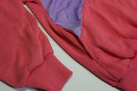 Casual Isle Vintage 80's Colorful Pastel Block Quarter Zip Pullover Sweatshirt
