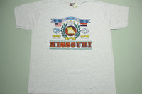 Missouri Show Me State  USA Vintage 90's Striped Single Stitch Tourist 1995 T-Shirt