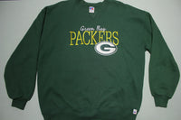 Greenbay Packers Big Logo Vintage 90's Russell Made in USA Crewneck Sweatshirt