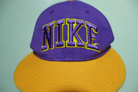 Nike True Lakers Colors 00's Adjustable Snap Back Purple Yellow Spellout Swoosh Hat