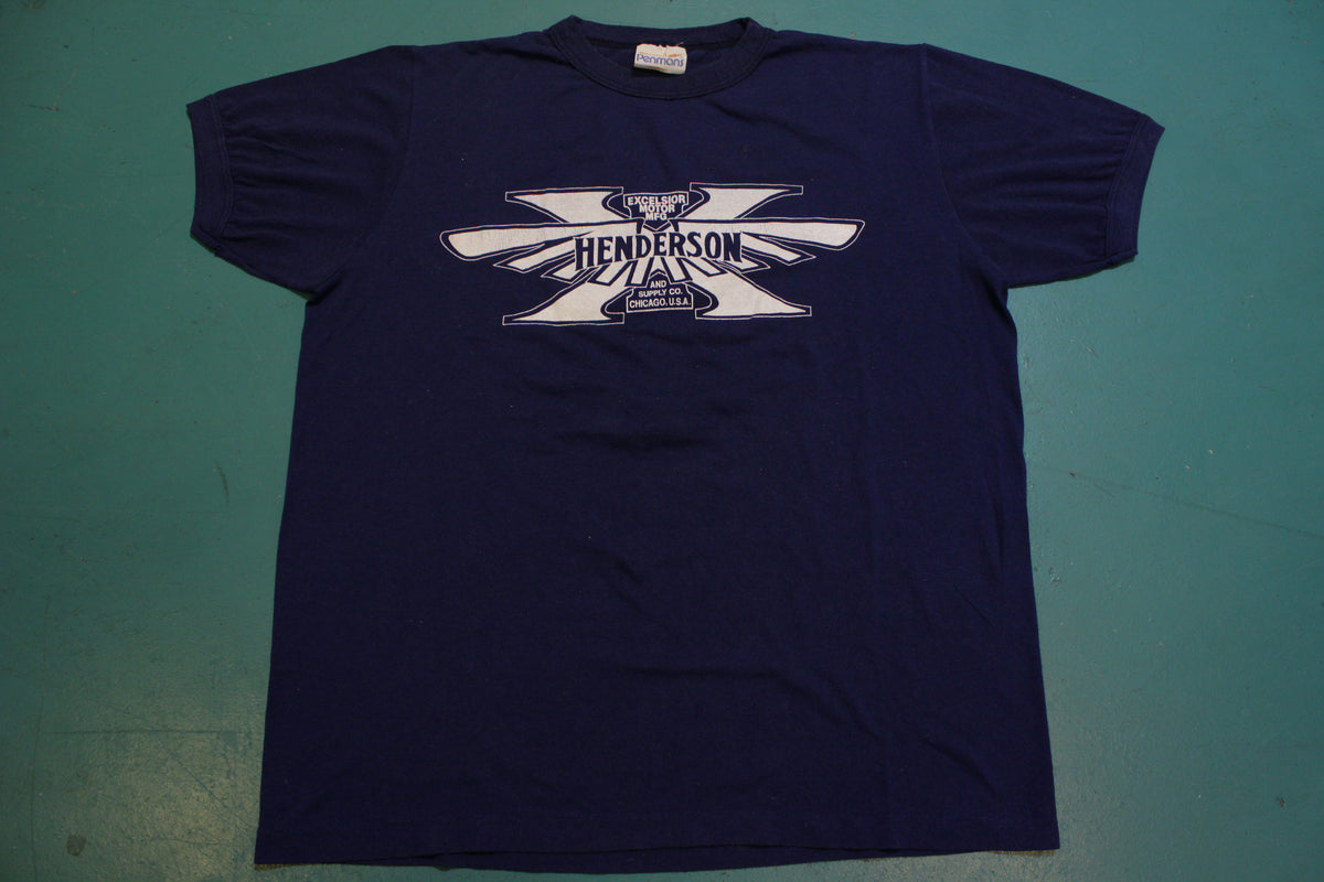 Excelsior Motor Henderson Chicago Vintage 80's Single Stitch USA T-Shirt