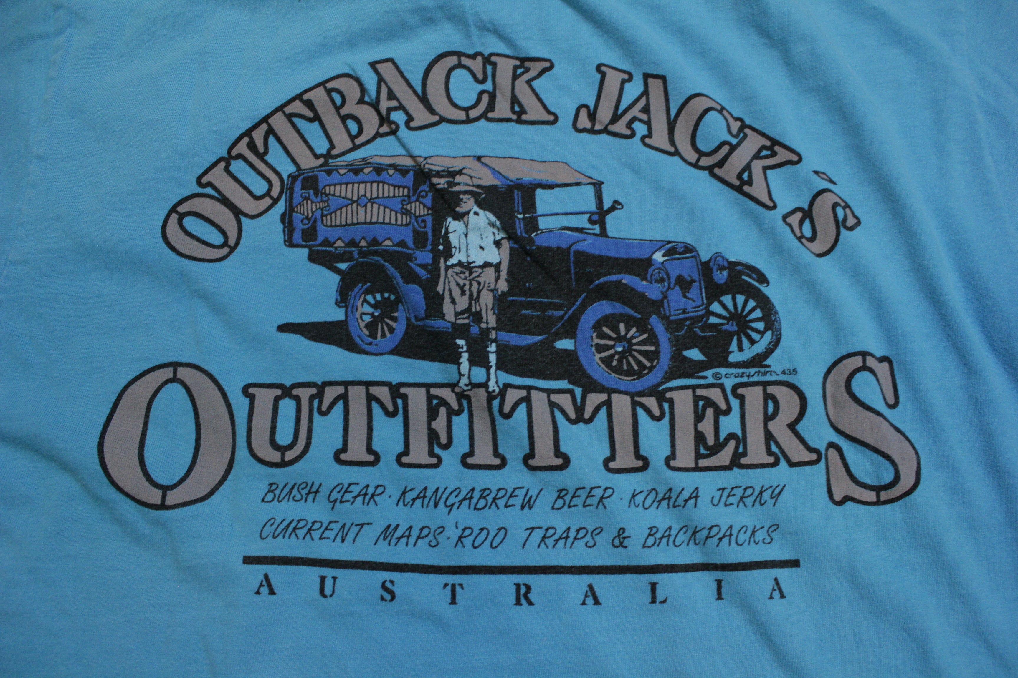 Outback Jacks Outfitters Vintage Crazy Shirts 80's Single Stitch T