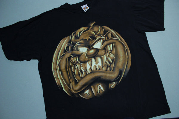 TAZ Pumpkin Face Giant Head Looney Tunes Vintage 90's 1997 WB Cartoon T-Shirt
