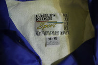 Eagles Ridge Sport Blue Vintage 80s Baseball Nylon Windbreaker Lined Jacket