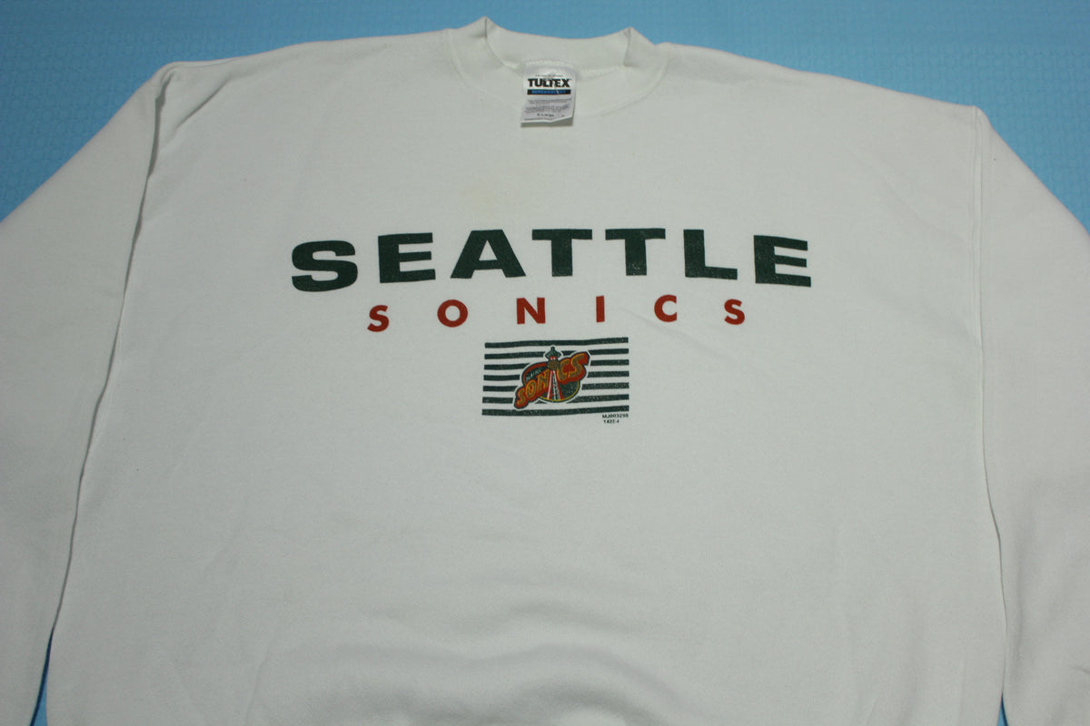 Seattle Sonics Vintage Deadstock Cocaine White Crewneck 90's Sweatshirt