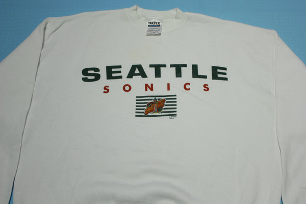 Seattle Sonics Vintage Deadstock Cocaine White Crewneck 90's Sweatshirt