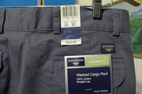 Dockers Washed Cargo Pants Flat Front Straight Leg Relaxed Fit 32x32 NWT New Blue