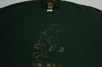 Mickey Mouse Unlimited Vintage Disney 90's Embroidered Outline Crewneck Sweatshirt