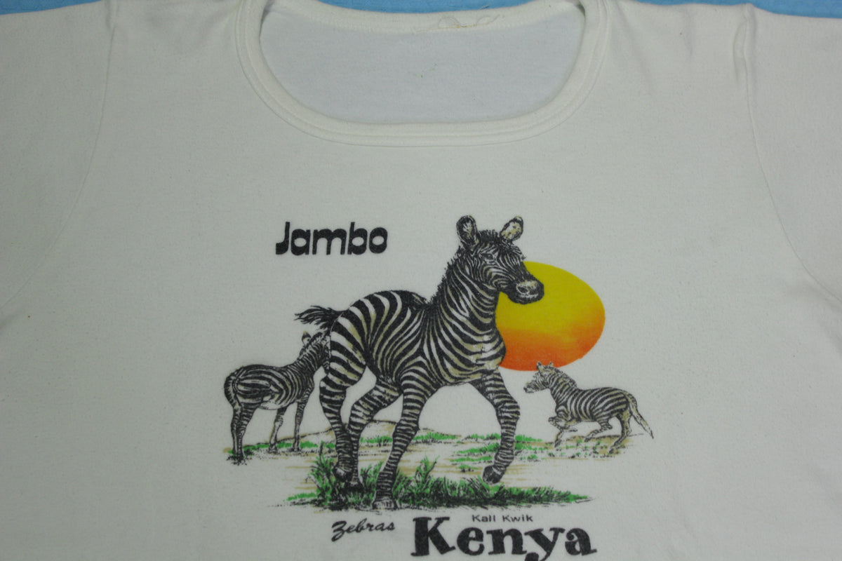Jambo Kenya Africa Vintage 80's Zebras Kall Kwik Women's T-Shirt
