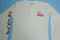 Michelob Light Vintage 80's USA Ski Team Henley Buffalo Shirts Tag Long Sleeve T-Shirt