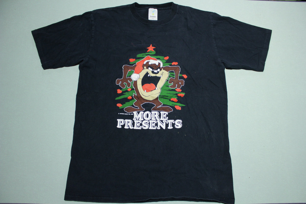 Taz Looney Tunes Christmas More Presents 80s Vintage 1989 Single Stitch USA T-Shirt