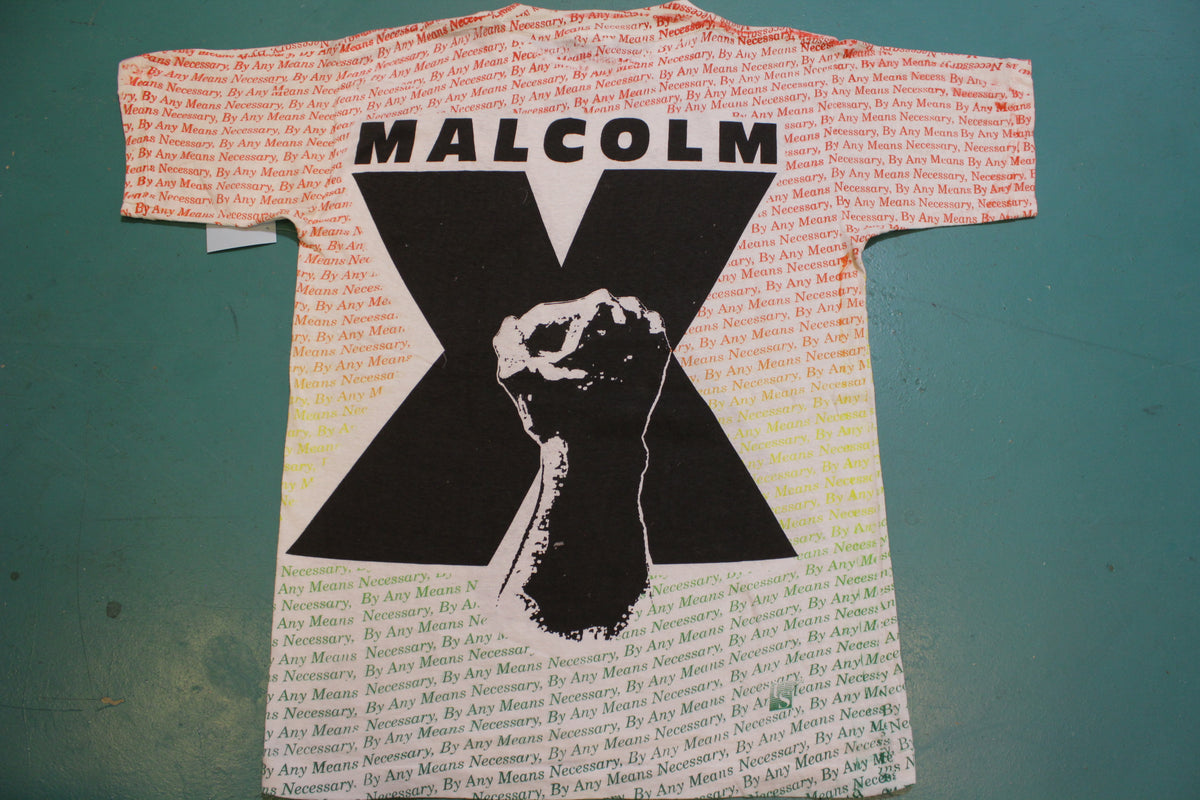 Malcolm X By Any Means Necessary All Over Print Single Stitch T-Shirt