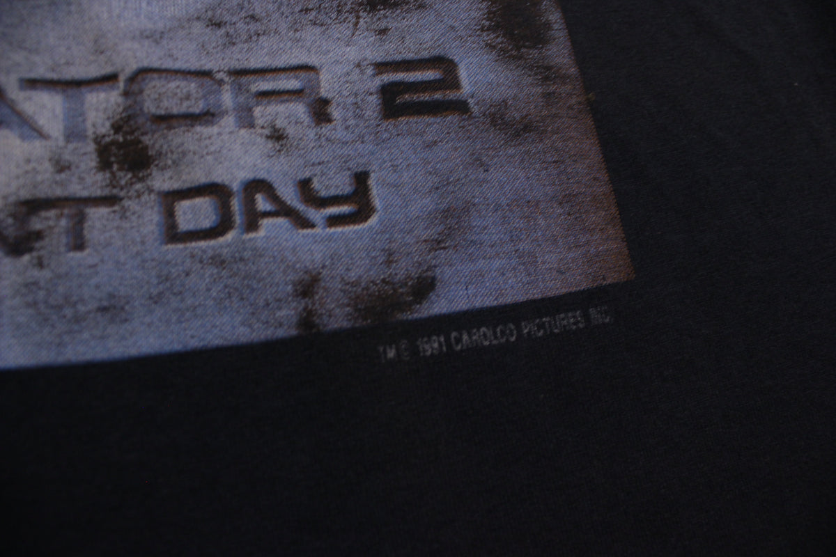 Terminator 2 Judgement Day Half Droid Face Single Stitch Screen Stars USA Vintage T-Shirt