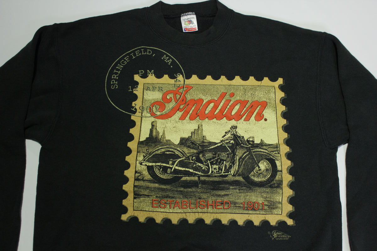 Indian Motorcycles Springfield MA Vintage 1991 Made in USA Crewneck Sweatshirt