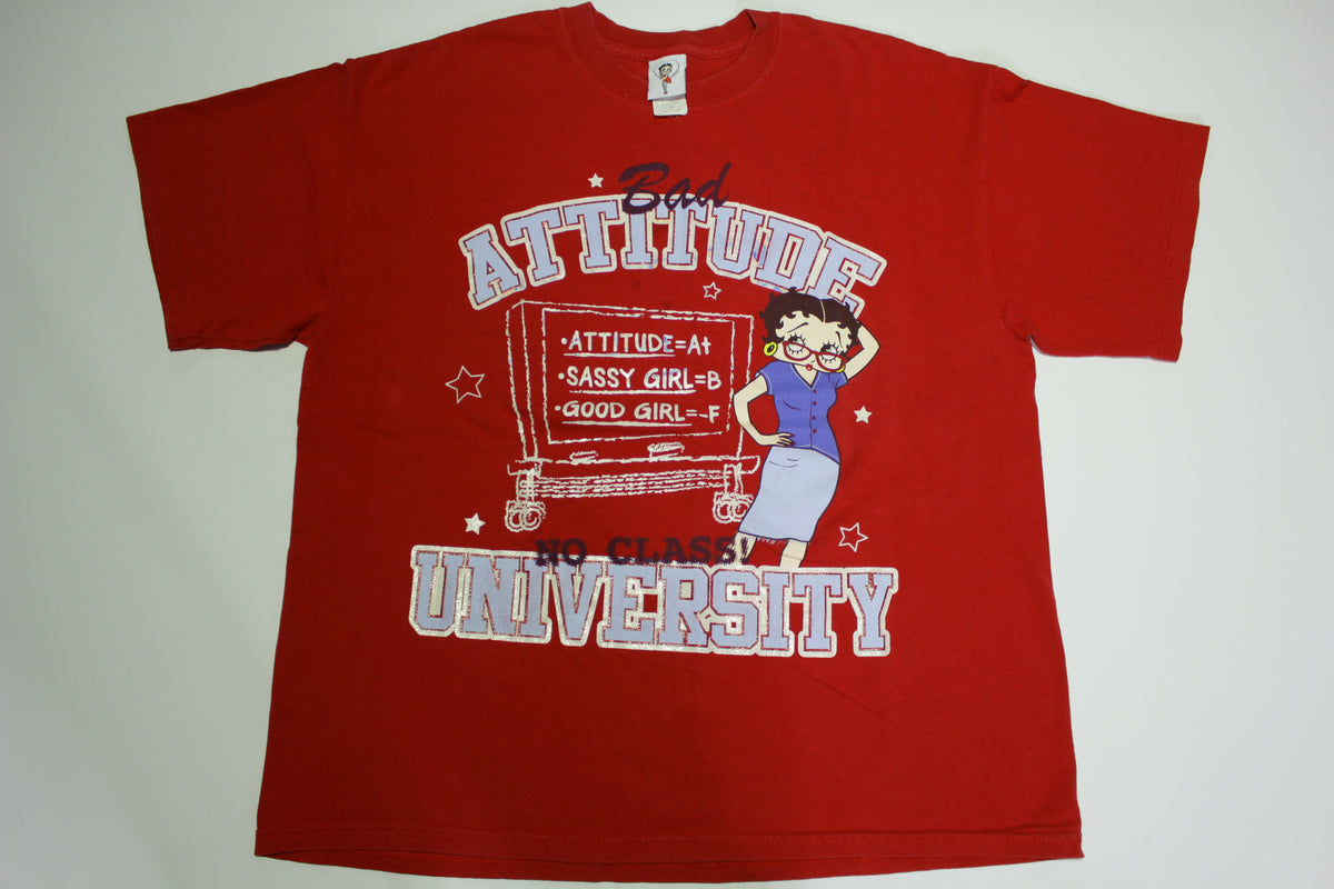 Betty Boop Bad Attitude University No Class Vintage 2003 King Features Syndicate Pop T-Shirt